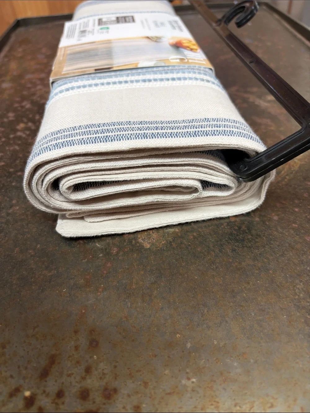 Better Homes & Gardens “Blue Silver” Cotton Table Runner - Evelyn Stripe. 14x90